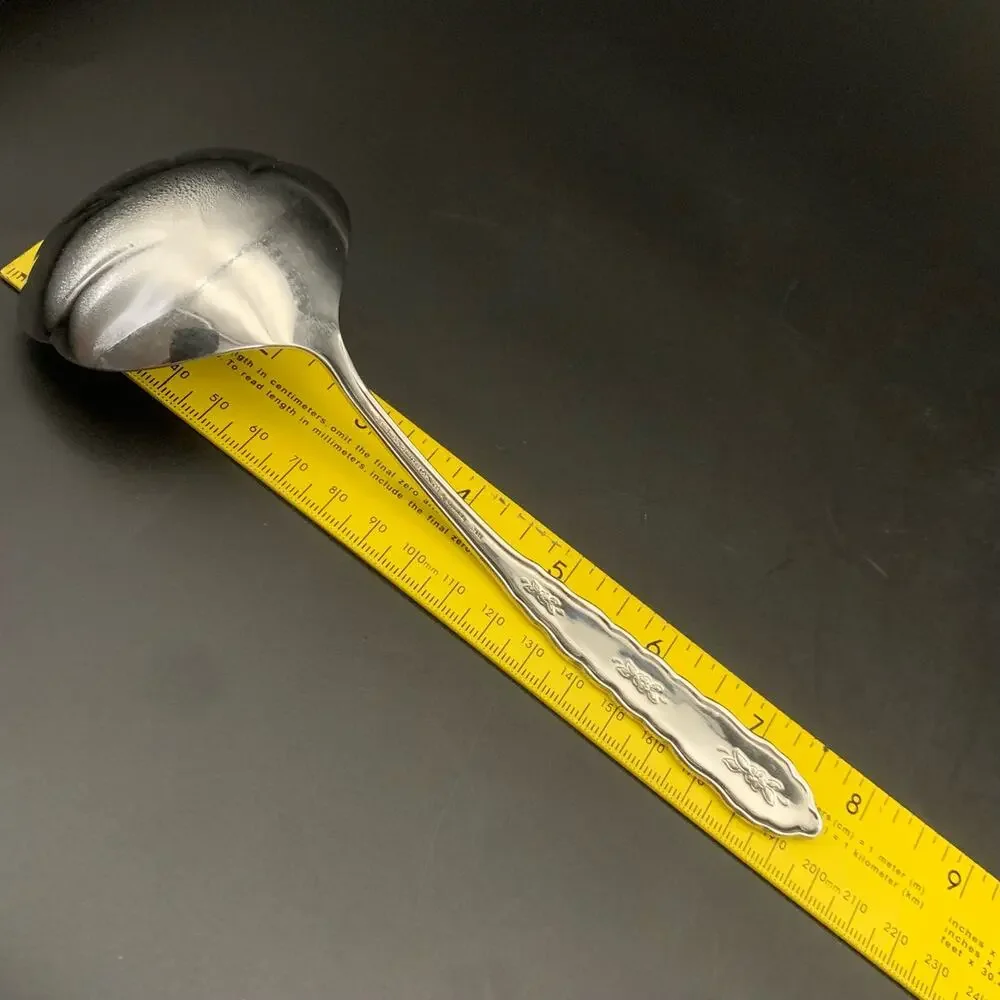 Vintage Oneida Gravy Ladle Spoon HH Distinction Deluxe Stainless  Floral Bouquet